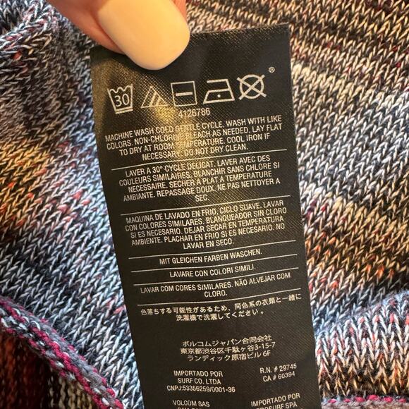 Volcom Poncho One Size Boho Striped Open Oversized Southwest Festival Hippie - Picture 10 of 11